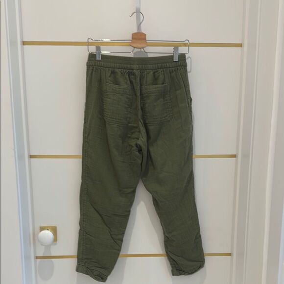 OLD NAVY army green cropped utility pants drawstring waist S - Picture 2 of 7